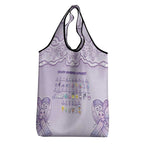 Epilepsy Awareness Alphabet Grocery Bag Purple Ribbon Butterfly Cute Style