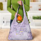 Epilepsy Awareness Alphabet Grocery Bag Purple Ribbon Butterfly Cute Style