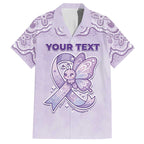 Personalised Epilepsy Awareness Alphabet Hawaiian Shirt Purple Ribbon Butterfly Cute Style