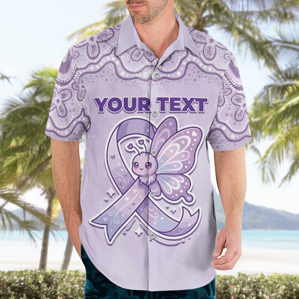 Personalised Epilepsy Awareness Alphabet Hawaiian Shirt Purple Ribbon Butterfly Cute Style