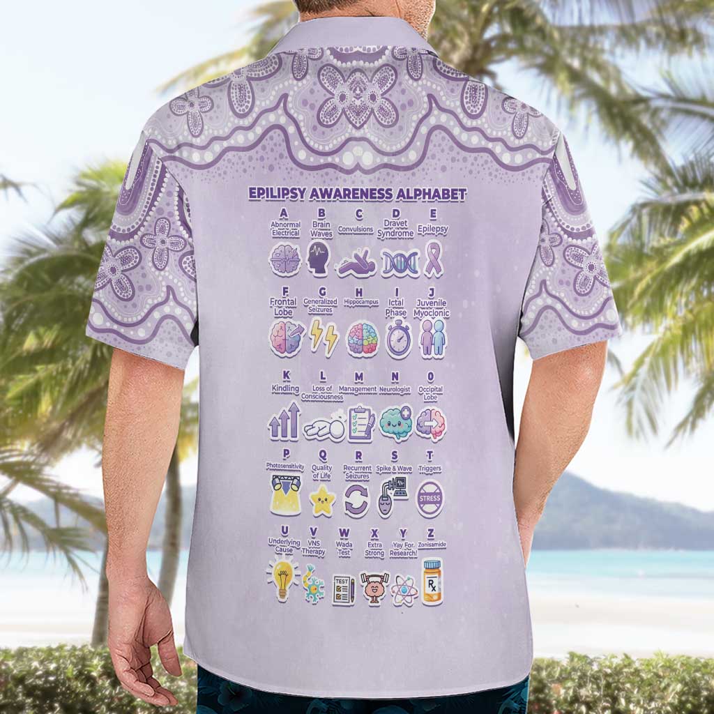 Personalised Epilepsy Awareness Alphabet Hawaiian Shirt Purple Ribbon Butterfly Cute Style