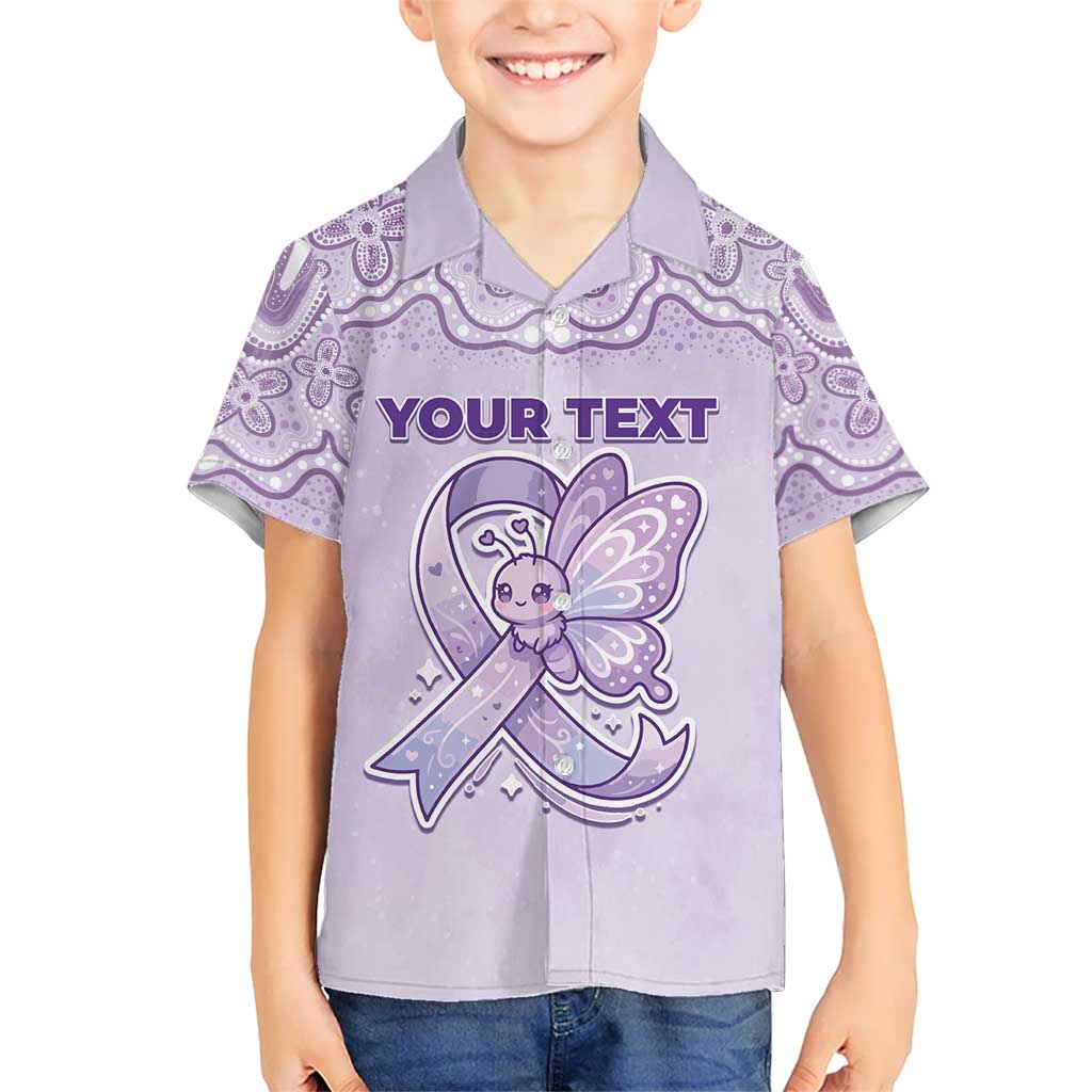 Personalised Epilepsy Awareness Alphabet Hawaiian Shirt Purple Ribbon Butterfly Cute Style