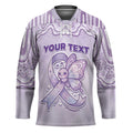 Personalised Epilepsy Awareness Alphabet Hockey Jersey Purple Ribbon Butterfly Cute Style