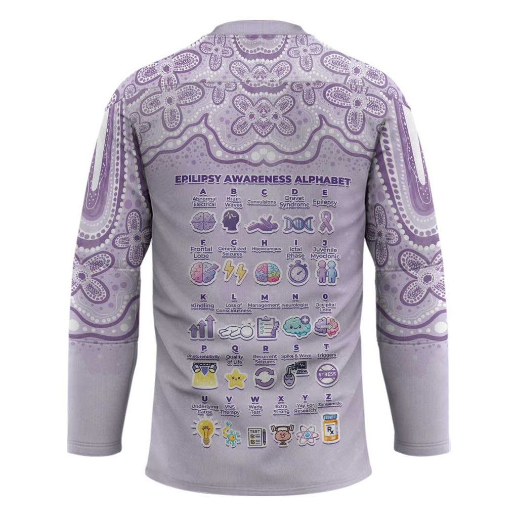 Personalised Epilepsy Awareness Alphabet Hockey Jersey Purple Ribbon Butterfly Cute Style