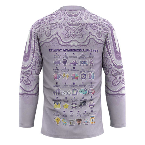 Personalised Epilepsy Awareness Alphabet Hockey Jersey Purple Ribbon Butterfly Cute Style
