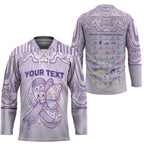 Personalised Epilepsy Awareness Alphabet Hockey Jersey Purple Ribbon Butterfly Cute Style