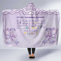 Epilepsy Awareness Alphabet Hooded Blanket Purple Ribbon Butterfly Cute Style