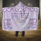 Epilepsy Awareness Alphabet Hooded Blanket Purple Ribbon Butterfly Cute Style