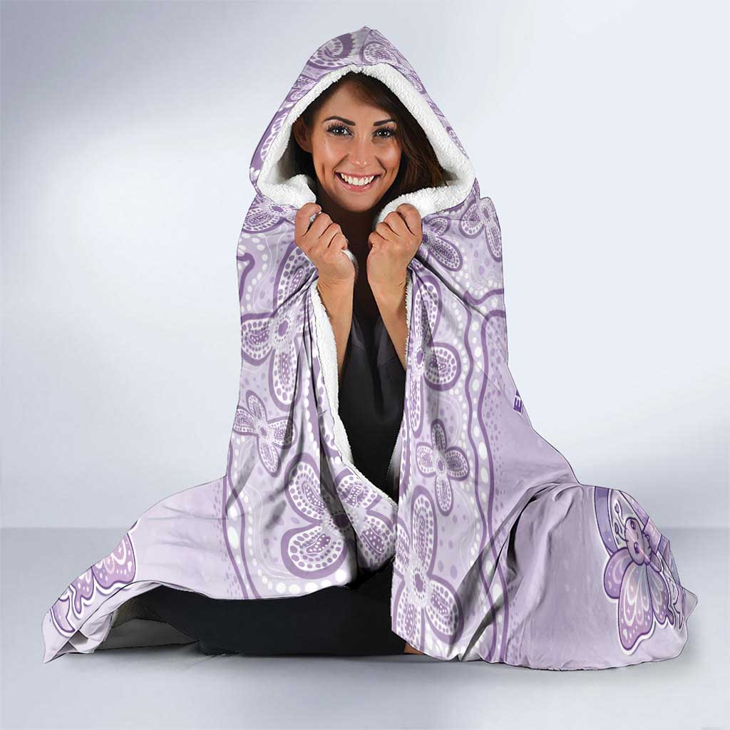 Epilepsy Awareness Alphabet Hooded Blanket Purple Ribbon Butterfly Cute Style