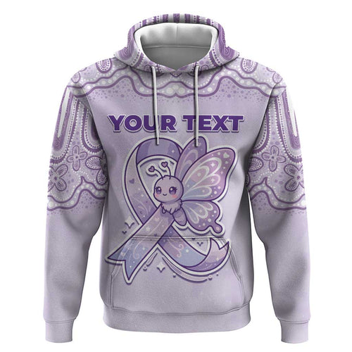 Personalised Epilepsy Awareness Alphabet Hoodie Purple Ribbon Butterfly Cute Style