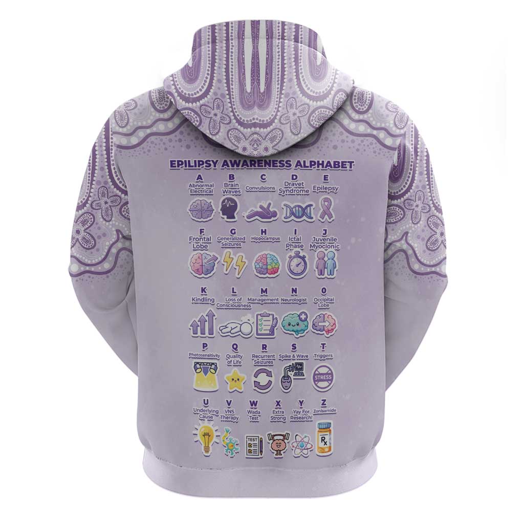 Personalised Epilepsy Awareness Alphabet Hoodie Purple Ribbon Butterfly Cute Style