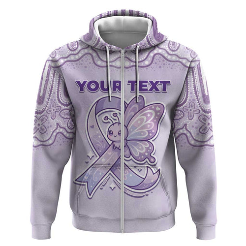 Personalised Epilepsy Awareness Alphabet Hoodie Purple Ribbon Butterfly Cute Style