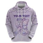 Personalised Epilepsy Awareness Alphabet Hoodie Purple Ribbon Butterfly Cute Style