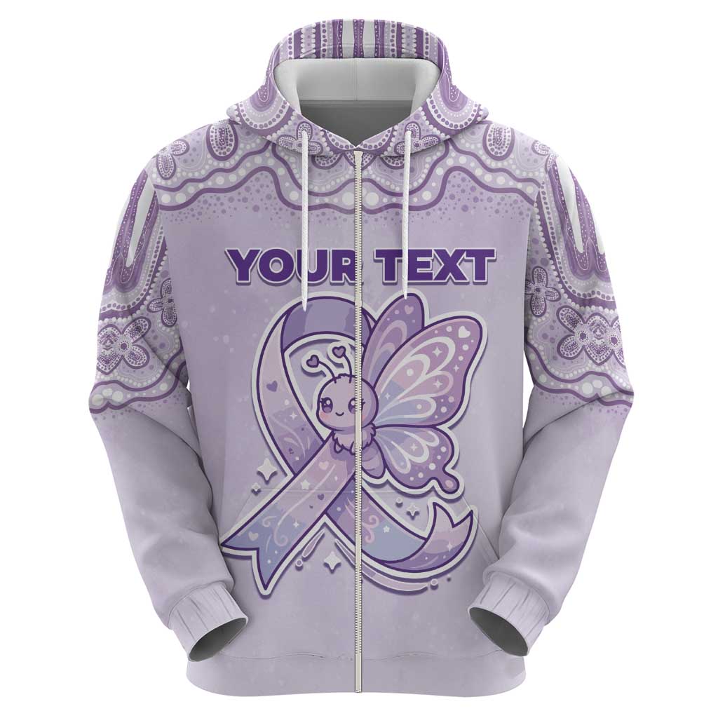 Personalised Epilepsy Awareness Alphabet Hoodie Purple Ribbon Butterfly Cute Style