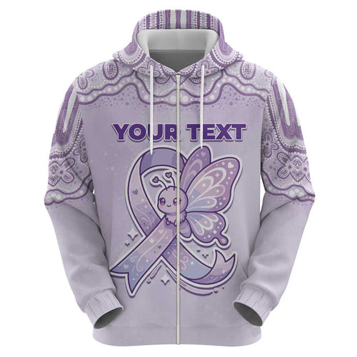 Personalised Epilepsy Awareness Alphabet Hoodie Purple Ribbon Butterfly Cute Style