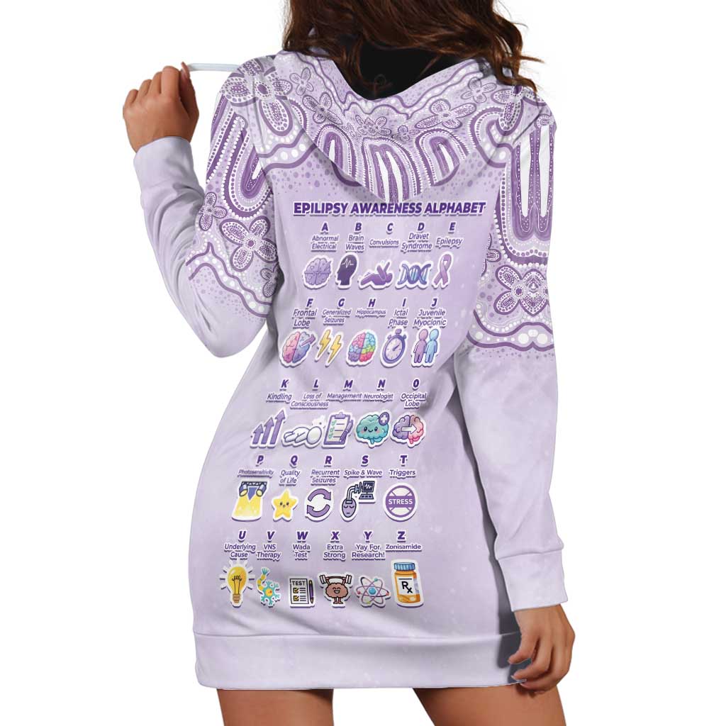 Personalised Epilepsy Awareness Alphabet Hoodie Dress Purple Ribbon Butterfly Cute Style