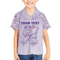 Personalised Epilepsy Awareness Alphabet Kid Hawaiian Shirt Purple Ribbon Butterfly Cute Style