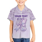 Personalised Epilepsy Awareness Alphabet Kid Hawaiian Shirt Purple Ribbon Butterfly Cute Style