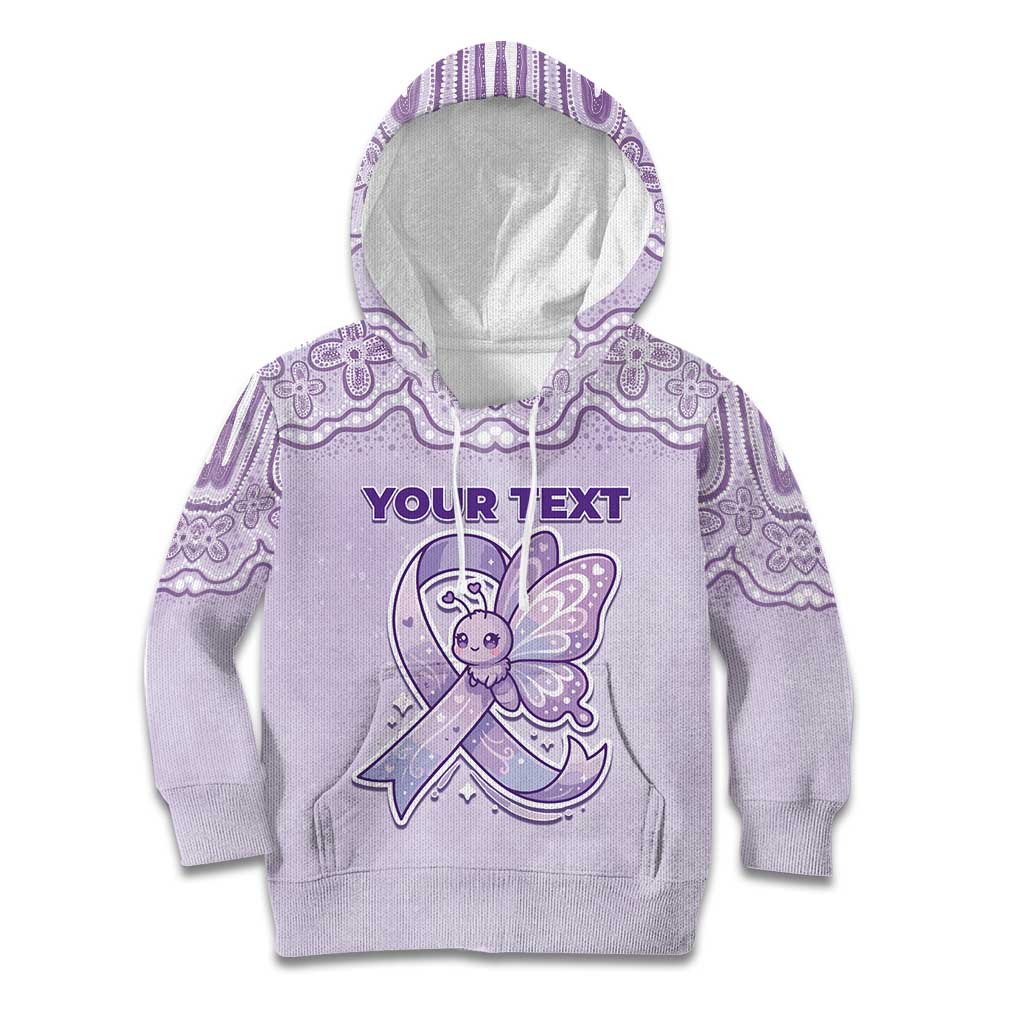 Personalised Epilepsy Awareness Alphabet Kid Hoodie Purple Ribbon Butterfly Cute Style