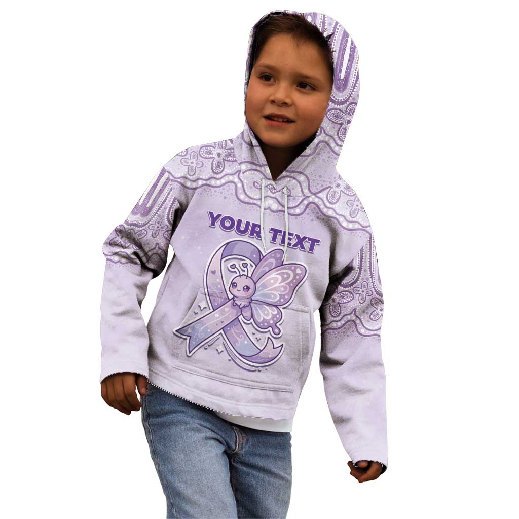 Personalised Epilepsy Awareness Alphabet Kid Hoodie Purple Ribbon Butterfly Cute Style