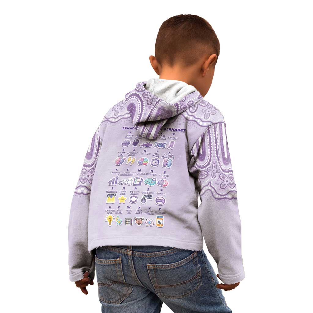 Personalised Epilepsy Awareness Alphabet Kid Hoodie Purple Ribbon Butterfly Cute Style