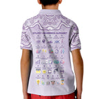 Personalised Epilepsy Awareness Alphabet Kid Polo Shirt Purple Ribbon Butterfly Cute Style