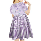 Personalised Epilepsy Awareness Alphabet Kid Short Sleeve Dress Purple Ribbon Butterfly Cute Style