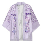 Personalised Epilepsy Awareness Alphabet Kimono Purple Ribbon Butterfly Cute Style