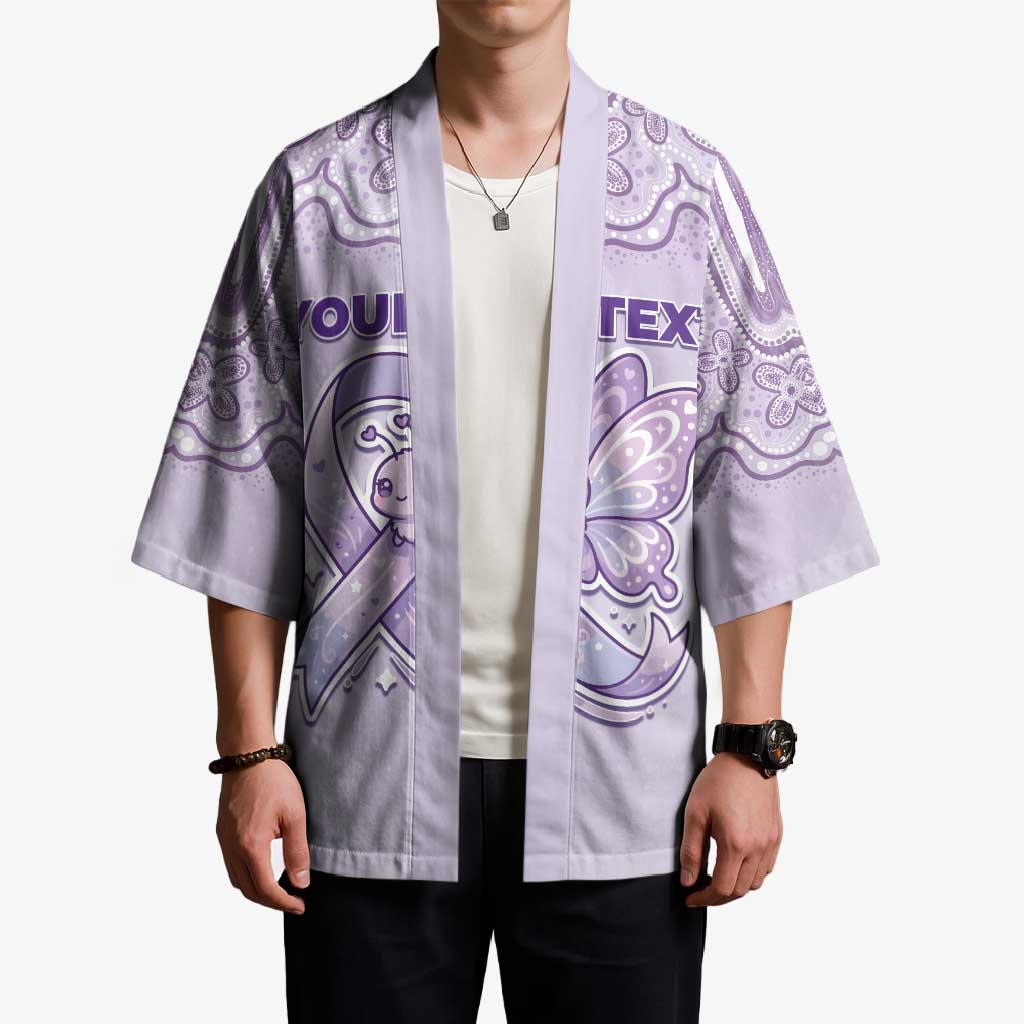 Personalised Epilepsy Awareness Alphabet Kimono Purple Ribbon Butterfly Cute Style