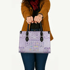 Epilepsy Awareness Alphabet Leather Bag Purple Ribbon Butterfly Cute Style