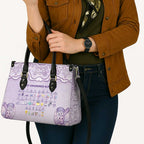 Epilepsy Awareness Alphabet Leather Bag Purple Ribbon Butterfly Cute Style