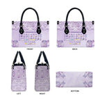 Epilepsy Awareness Alphabet Leather Bag Purple Ribbon Butterfly Cute Style