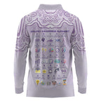 Personalised Epilepsy Awareness Alphabet Long Sleeve Polo Shirt Purple Ribbon Butterfly Cute Style