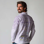 Personalised Epilepsy Awareness Alphabet Long Sleeve Polo Shirt Purple Ribbon Butterfly Cute Style