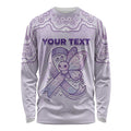 Personalised Epilepsy Awareness Alphabet Long Sleeve Shirt Purple Ribbon Butterfly Cute Style