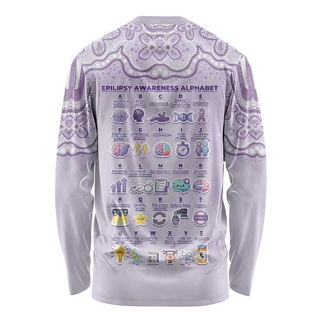 Personalised Epilepsy Awareness Alphabet Long Sleeve Shirt Purple Ribbon Butterfly Cute Style