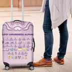 Epilepsy Awareness Alphabet Luggage Cover Purple Ribbon Butterfly Cute Style