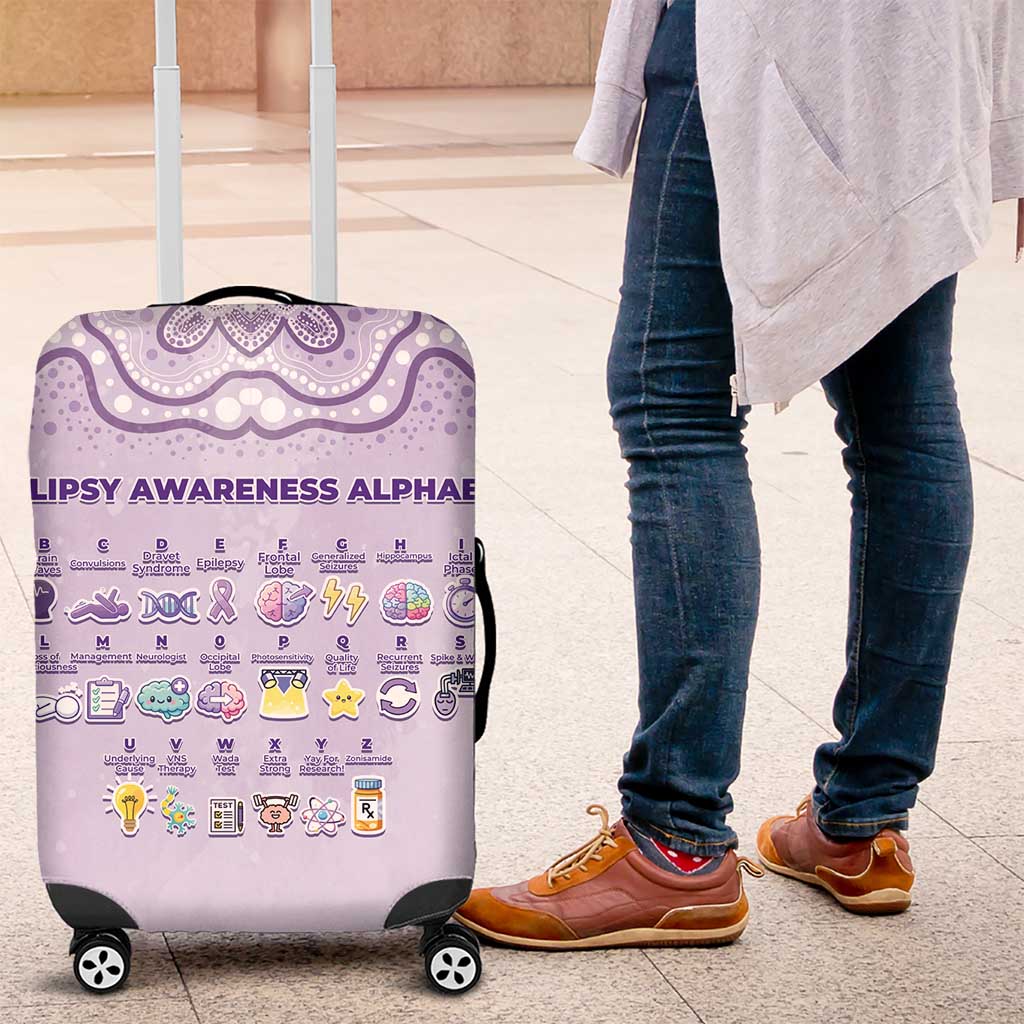 Epilepsy Awareness Alphabet Luggage Cover Purple Ribbon Butterfly Cute Style