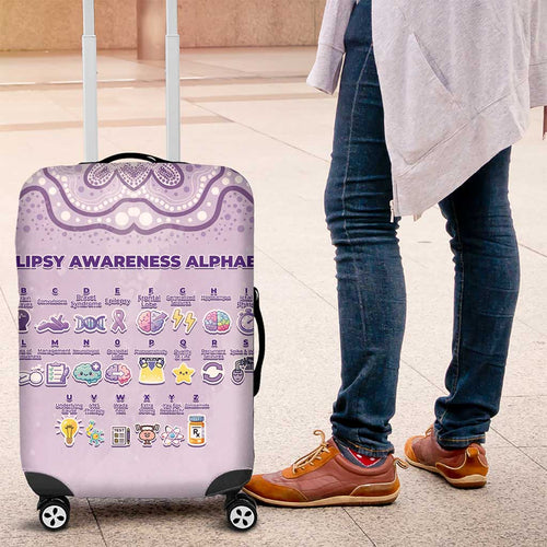 Epilepsy Awareness Alphabet Luggage Cover Purple Ribbon Butterfly Cute Style