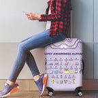 Epilepsy Awareness Alphabet Luggage Cover Purple Ribbon Butterfly Cute Style