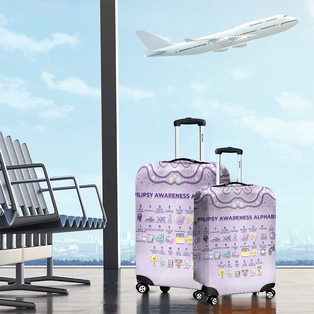 Epilepsy Awareness Alphabet Luggage Cover Purple Ribbon Butterfly Cute Style