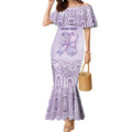 Personalised Epilepsy Awareness Alphabet Mermaid Dress Purple Ribbon Butterfly Cute Style