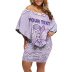 Personalised Epilepsy Awareness Alphabet Off Shoulder Short Dress Purple Ribbon Butterfly Cute Style