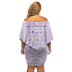 Personalised Epilepsy Awareness Alphabet Off Shoulder Short Dress Purple Ribbon Butterfly Cute Style