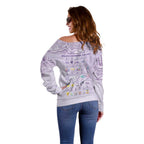 Personalised Epilepsy Awareness Alphabet Off Shoulder Sweater Purple Ribbon Butterfly Cute Style