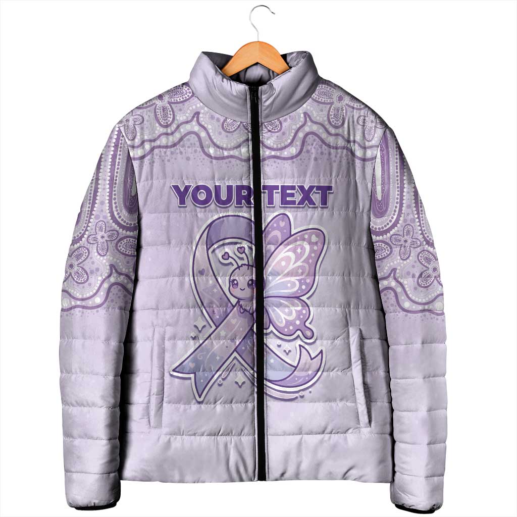Personalised Epilepsy Awareness Alphabet Padded Jacket Purple Ribbon Butterfly Cute Style