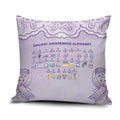Epilepsy Awareness Alphabet Pillow Cover Purple Ribbon Butterfly Cute Style