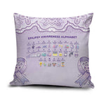 Epilepsy Awareness Alphabet Pillow Cover Purple Ribbon Butterfly Cute Style