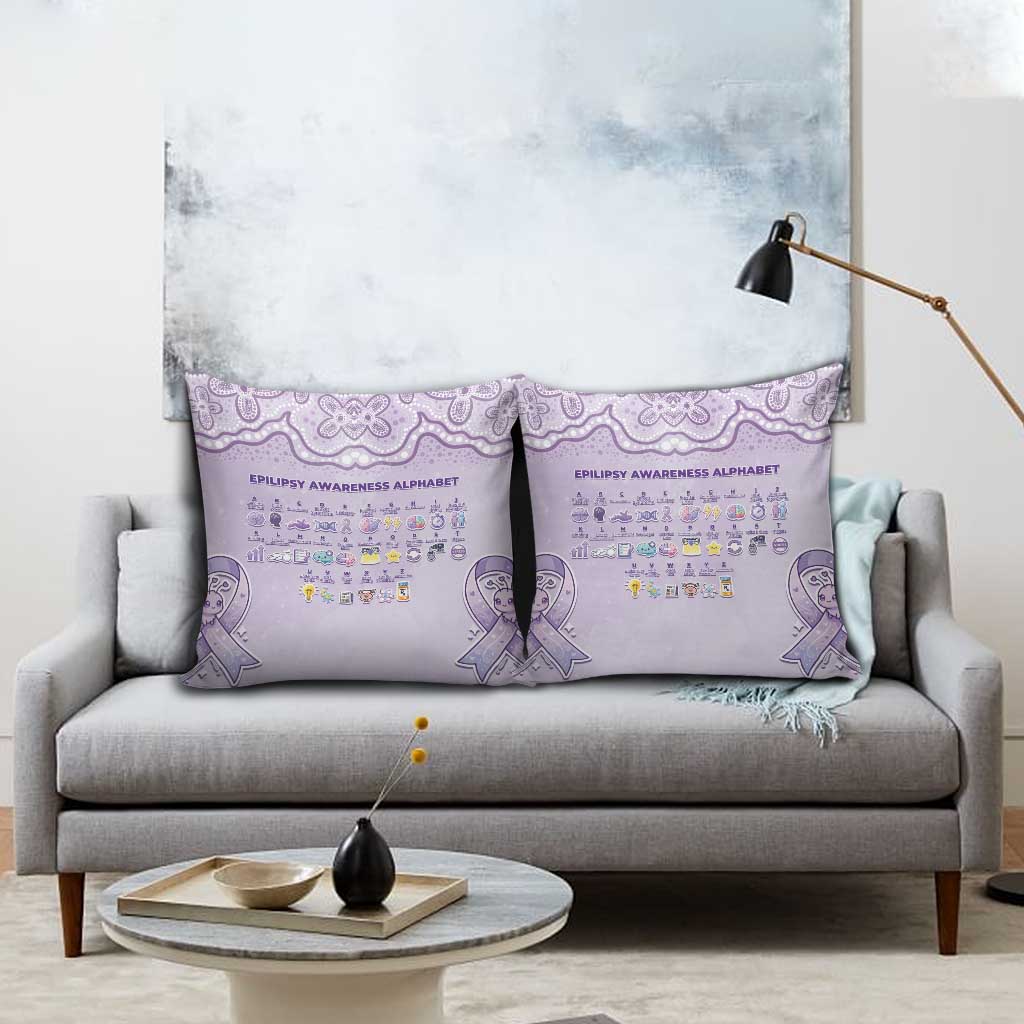 Epilepsy Awareness Alphabet Pillow Cover Purple Ribbon Butterfly Cute Style