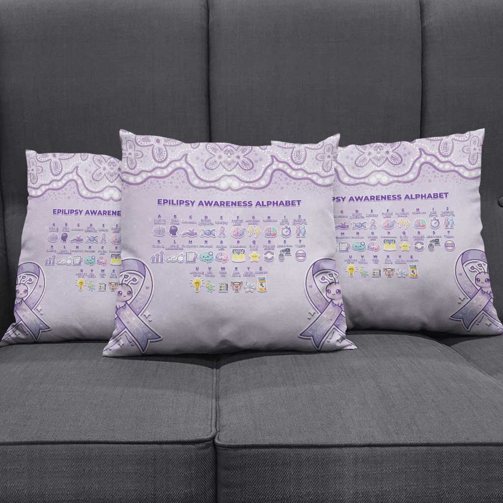 Epilepsy Awareness Alphabet Pillow Cover Purple Ribbon Butterfly Cute Style
